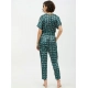 Women's Polyester Polka Short Sleeve Jumpsuit (Green) Women's Polyester Polka Short Sleeve Jumpsuit (Green)