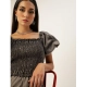 Women's Denim Solid Balloon Sleeve Jumpsuit (Black)