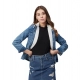 Women's Denim Washed Long Sleeve Jacket (Blue) Women's Denim Washed Long Sleeve Jacket (Blue)