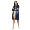 Dropship Women's Denim Washed Long Sleeve Jacket (Blue)