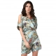 Women's Polyester Floral Dungaree Pant (Multicolor)