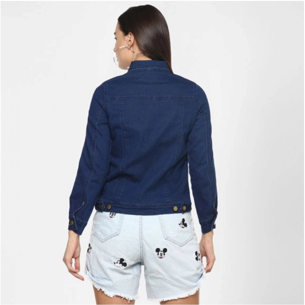 Women's Denim Taping Long Sleeve Jacket (Blue)