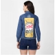 Women's Denim Hand Painted Long Sleeve Jacket (Blue)