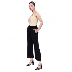 Women's Polyester Embellished Sleeveless Jumpsuit (Gold - Black)
