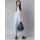 Women's Denim Self Design Sleeveless Jumpsuit (Blue) Women's Denim Self Design Sleeveless Jumpsuit (Blue)