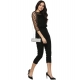Women's Polyester Self Design 3/4th Sleeve Jumpsuit (Black) Women's Polyester Self Design 3/4th Sleeve Jumpsuit (Black)