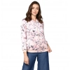 Dropship Women's Satin Floral 3/4th Sleeve Jacket (Light Pink)