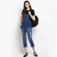 Women's Denim Solid Dungaree Pant (Blue)