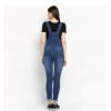 Dropship Women's Denim Solid Dungaree Pant (Blue)