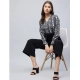 Women's Rayon Animal Print Short Sleeve Jumpsuit (Black) Women's Rayon Animal Print Short Sleeve Jumpsuit (Black)