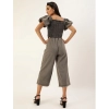 Dropship Women's Denim Solid Balloon Sleeve Jumpsuit (Black)