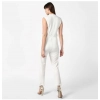 Dropship Women's Polyester Embellished Sleeveless Jumpsuit (White)