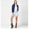 Dropship Women's Denim Taping Long Sleeve Jacket (Blue)