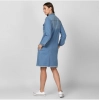 Dropship Women's Denim Washed Long Sleeve Jacket (Blue)