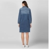 Dropship Women's Denim Washed Long Sleeve Jacket (Blue)