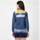 Women's Denim Hand Painted Long Sleeve Jacket (Blue) Women's Denim Hand Painted Long Sleeve Jacket (Blue)