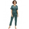 Dropship Women's Polyester Polka Short Sleeve Jumpsuit (Green)