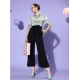Women's Polyester Printed 3/4th Sleeve Jumpsuit (Green - Black)