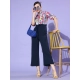 Women's Polyester Printed 3/4th Sleeve Jumpsuit (Multicolor - Navy) Women's Polyester Printed 3/4th Sleeve Jumpsuit (Multicolor - Navy)