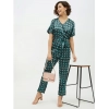 Dropship Women's Polyester Polka Short Sleeve Jumpsuit (Green)