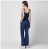Dropship Women's Denim Solid Shoulder Straps Jumpsuit (Blue)