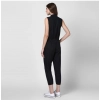 Dropship Women's Denim Solid Sleeveless Jumpsuit (Black)