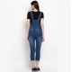 Women's Denim Solid Dungaree Pant (Blue)