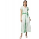 Women's Rayon Striped Short Sleeve Jumpsuit (Green - White) Women's Rayon Striped Short Sleeve Jumpsuit (Green - White)