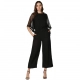 Women's Polyester Solid Half Sleeve Jumpsuit (Black) Women's Polyester Solid Half Sleeve Jumpsuit (Black)