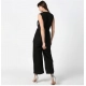 Women's Polyester Embroidered Sleeveless Jumpsuit (Black) Women's Polyester Embroidered Sleeveless Jumpsuit (Black)