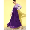 Women's Georgette Embroidery 3-4th Sleeve V-Neck Kurti (Purple) Women's Georgette Embroidery 3-4th Sleeve V-Neck Kurti (Purple)