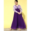 Women's Georgette Embroidery 3-4th Sleeve V-Neck Kurti (Purple) Women's Georgette Embroidery 3-4th Sleeve V-Neck Kurti (Purple)