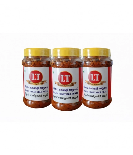 Pack of_3 300GM LT Mixed Veg Pickle Traditional Digestive Side Dish (Red)