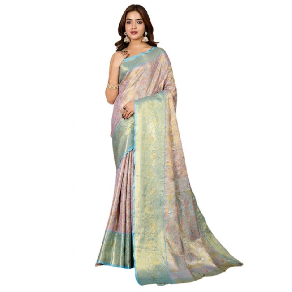Women's Jacquard Saree With Unstitched Blouse 5.5Mtr (Multicolor) Women's Jacquard Saree With Unstitched Blouse 5.5Mtr (Multicolor)