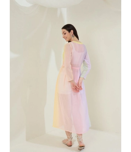 Women's Georgette Ombre Short Sleeve Shrug (Multicolor)