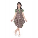 Girl's Twill Printed Short Sleeve Round Neck Dress (Green) Girl's Twill Printed Short Sleeve Round Neck Dress (Green)
