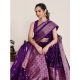 Women's Jacquard Woven Saree With Unstitched Blouse 5.5Mtr (Purple) Women's Jacquard Woven Saree With Unstitched Blouse 5.5Mtr (Purple)