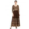 Women's Casual Rayon 3-4th Sleeves Anarkali Kurti (Brown)