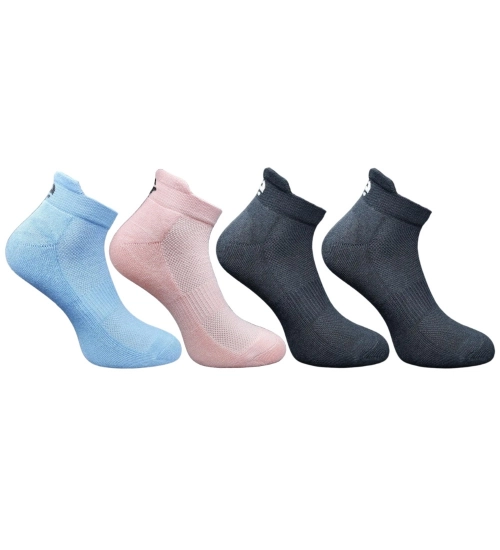 4_Pair Set Unisex Casual Cotton Printed Ankle Length Socks (Multicolor)