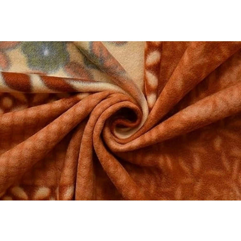 Fleece Floral Printed Double Polar Warm Bedsheet with 2 Pillow Cover (Brown) Fleece Floral Printed Double Polar Warm Bedsheet with 2 Pillow Cover (Brown)