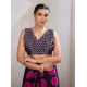 Women's Satin Crepe Printed Saree With Unstitched Blouse 5.5Mtr (Pink)