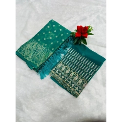 Women's Embroidered Georgette Saree With Unstitched Blouse (Light Blue, 5-6 Mtrs)