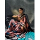Women's Satin Crepe Printed Saree With Unstitched Blouse 5.5Mtr (Multicolor)