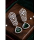 Women's Brass Silver Plated Drop Earrings (Green) Women's Brass Silver Plated Drop Earrings (Green)