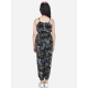 Girl's Rayon Flamingo Print Sleeveless Jumpsuit (Black-Multicolor) Girl's Rayon Flamingo Print Sleeveless Jumpsuit (Black-Multicolor)