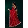 Women's Net Sequence Saree With Unstitched Blouse 5.5Mtr (Red)