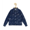 Girl's Denim Washed Flutter Jacket with Crinkle (Blue)