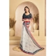 Women's Linen Cotton Printed Ready To Wear Saree With Unstitched Blouse 5.5 Mtr (Off_White)