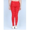 Girl's Cotton Lycra Printed Elasticated Leggings (Red) Girl's Cotton Lycra Printed Elasticated Leggings (Red)