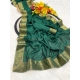Women's Vichitra Silk Printed Saree With Unstitched Blouse 5.5Mtr (Green) Women's Vichitra Silk Printed Saree With Unstitched Blouse 5.5Mtr (Green)